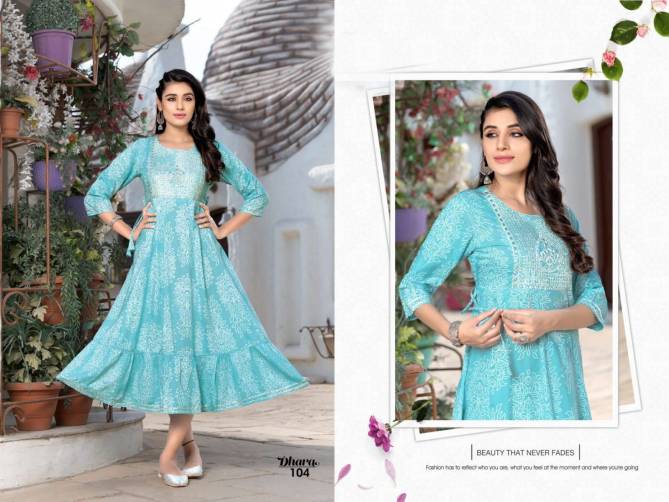 Dhara 101 New Designer Fancy Ethnic Wear Anarkali Kurti Collection