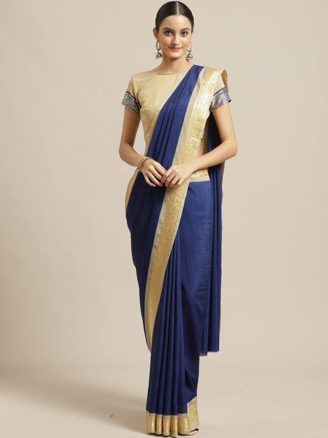 New Collection Of Plain Georgette Saree With Golden Border 
