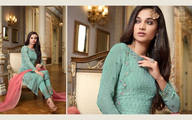 MOHINI GLAMOUR Latest Fancy Designer Festive Wear Georgette Embroidered with Handwork Sleeve work with Santun inner Salwar Suit Collection

 