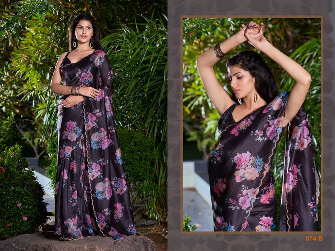 Mehek 874 A To F Fancy Designer Party Wear Sarees Wholesalers In Delhi