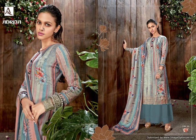 Alok Adrija Latest Casual Wear Pure Wool Pashmina Digital Print with Swarovski Diamond Work Dress Material Collection 