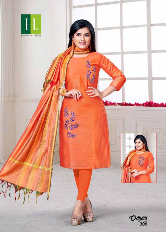 Hirwa Odhani 3 Fancy Ethnic Wear Designer Silk Kurtis With Dupatta Collection
