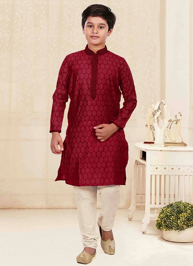 PRANAB New Fancy Festival Wear Poly Jacquard Kids Latest Designer Kurta Pajama Collection