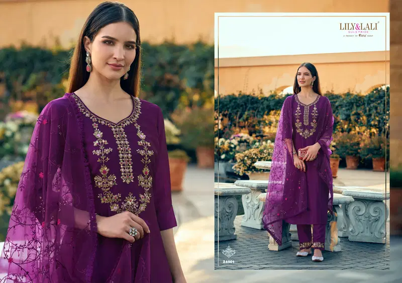 Maria 9 Vol 5 By Lily And Lali Vichitra Silk Kurti With Bottom Dupatta Orders In India