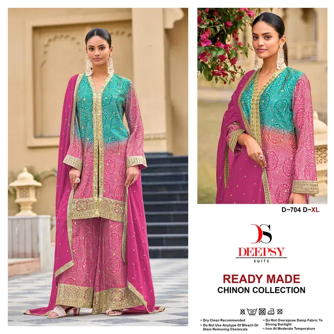 Deepsy D 704 A To D Chinon Pakistani Readymade Suits Wholesale Price