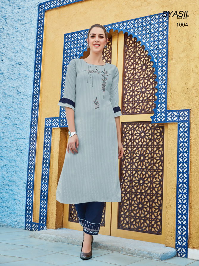 Syasii Fashion Glamour Latest Fancy Designer Viscose Rayon Kurti With Bottom Collection
