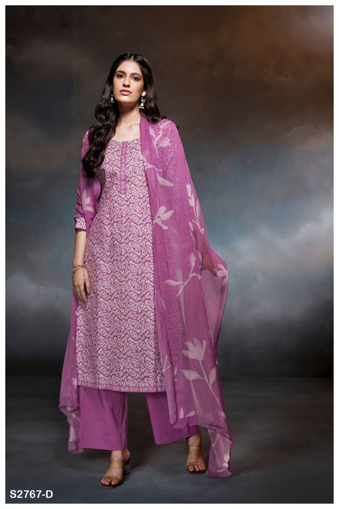 Kamelia 2767 By Ganga Premium Cotton Printed Dress Material Exporters In India