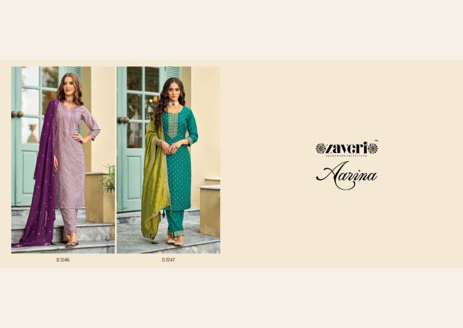 Aarina By Zaveri Silk Designer Readymade Suits Catalog