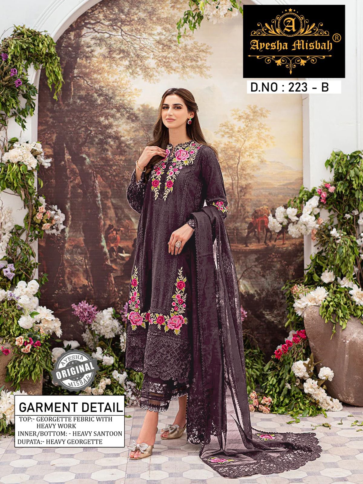 Ayesha Misbah By AM 223 Georgette Pakistani Suits Catalog