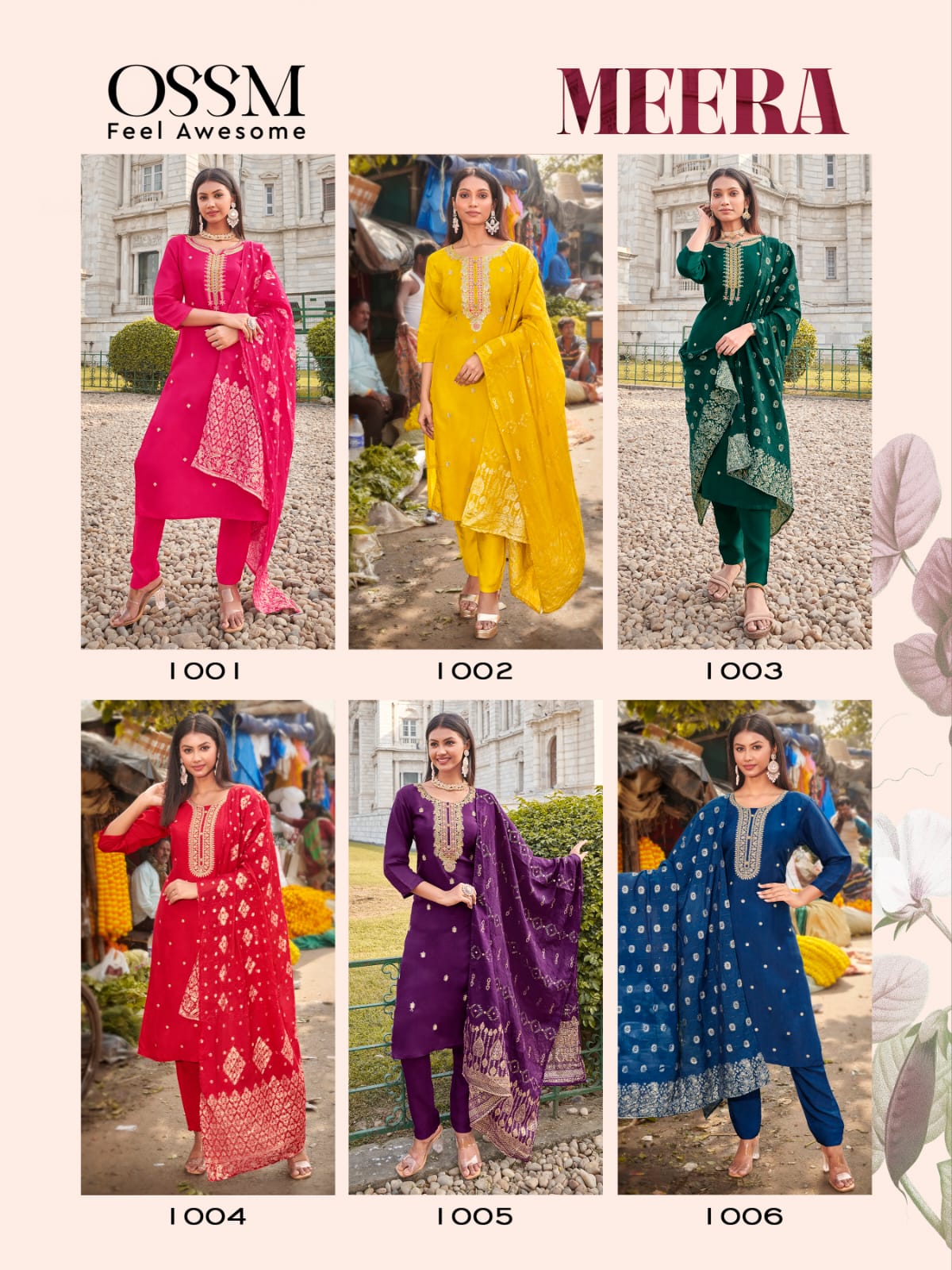 Meera 1 By Ossm Fancy Designer Kurti With Bottom Dupatta Wholesale Online