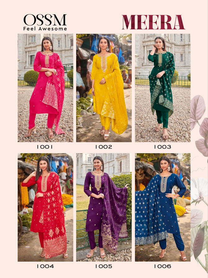 Meera 1 By Ossm Fancy Designer Kurti With Bottom Dupatta Wholesale Online