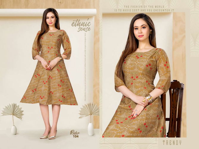 Beauty Queen Rider Ethnic Wear Silk Designer Kurti Collection