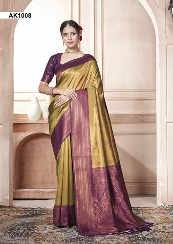 Akansha By 3 Of Kanjivaram Silk Occasion Wear Sarees Wholesale In India