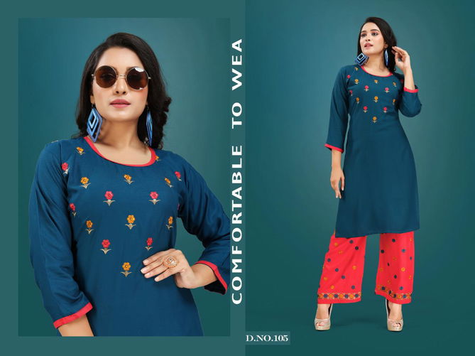 Plazo Queen Latest Collection Of New Fancy Designer Party Wear Embroidered Kurtis With Plazo