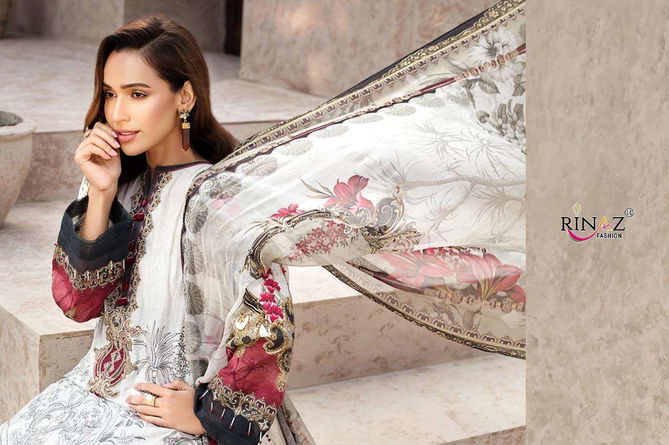 Rinaz Iris Lwn 2020 Jam Silk Digital Print with self Embroidery Work Top With Cotton Dupatta and Bottom Pakistani Suits Collection