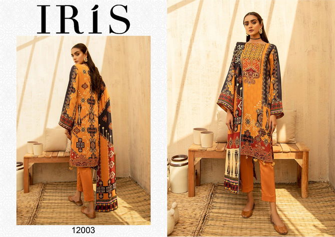 Iris 12 Cotton Karachi Designer Printed Casual Daily Wear Dress Materials Collection
