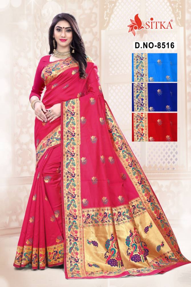 Gallery 8516 Latest Designer Fancy Casual Wear Handloom cotton silk Printed Saree Collection 
