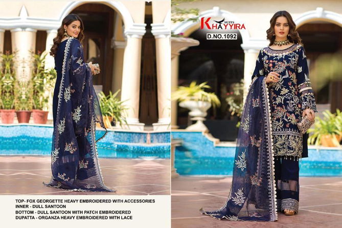 Khayyira Alzohaib 1 Latest Fancy Designer Heavy Festive Wear Faux Georgette Pakistani Salwar Suits Collection
