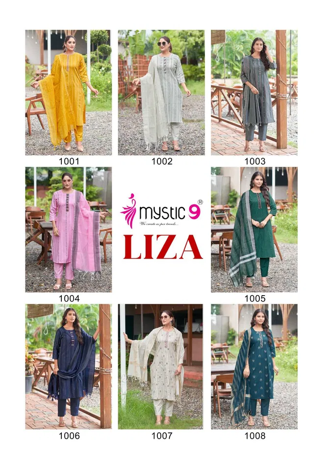 Liza Vol 2 By Mystic 9 Cotton Handloom Kurti With Bottom Dupatta Exporters In India