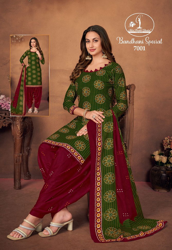 Bandhni Special Vol 7 By Miss World 7001 7010 Wholesale Dress Material In India
