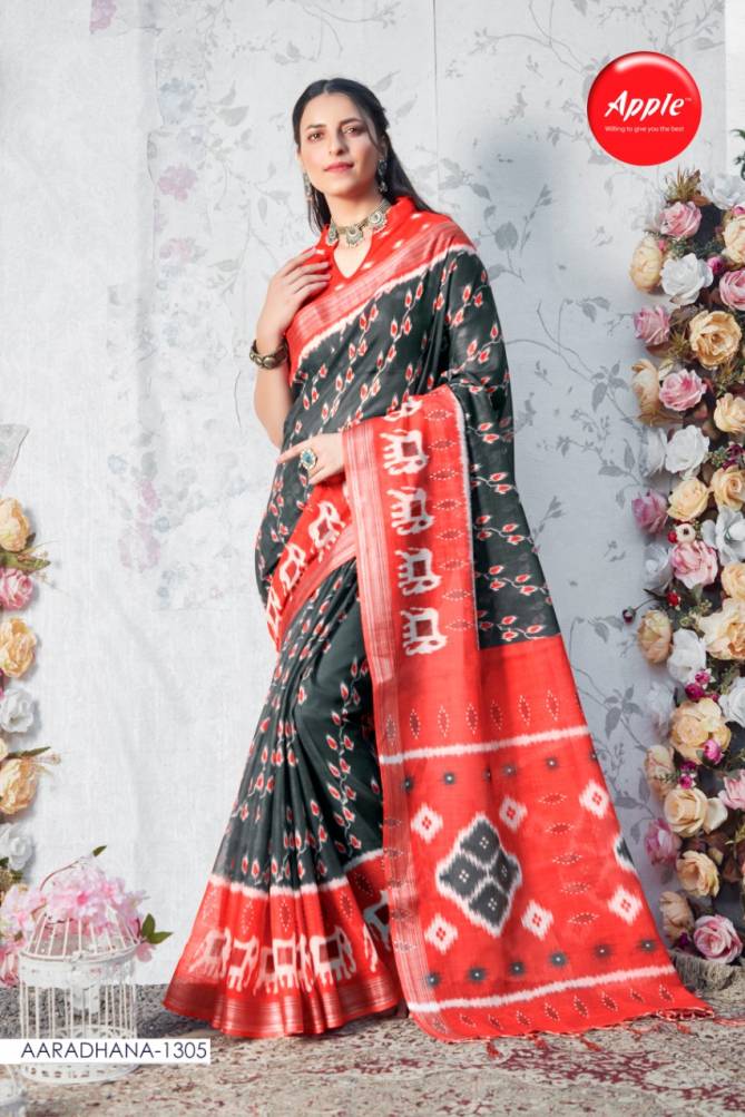 APPLE AARADHANA VOL-13 Latest Fancy Designer Casual Wear Pure Linen Printed Saree Collection