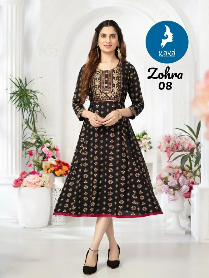 Zohra By Kaya Rayon Printed Kurtis Wholesale Market In Surat