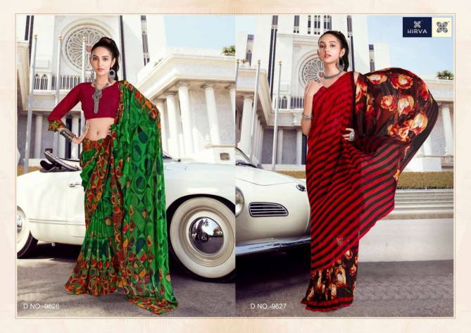 Hirva Saheli 7 Georgette Printed Ethnic Wear Designer Sarees Collection
