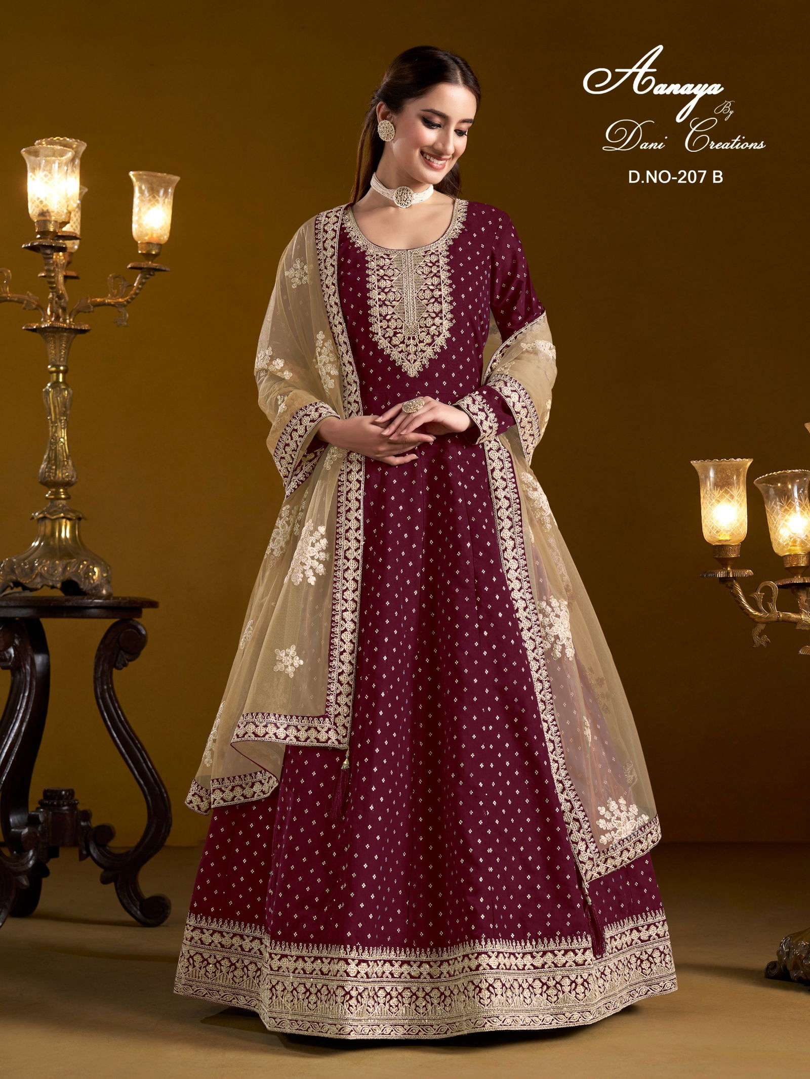 Aanaya Vol 207 By Dani Chanderi Butti Salwar Suit Orders In India