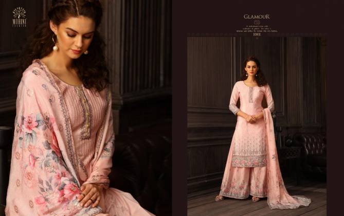 Mohini Glamour Vol 84 Exclusive Collection Of Designer Printed With Embroidery Work Natural Crape Dress Material 
