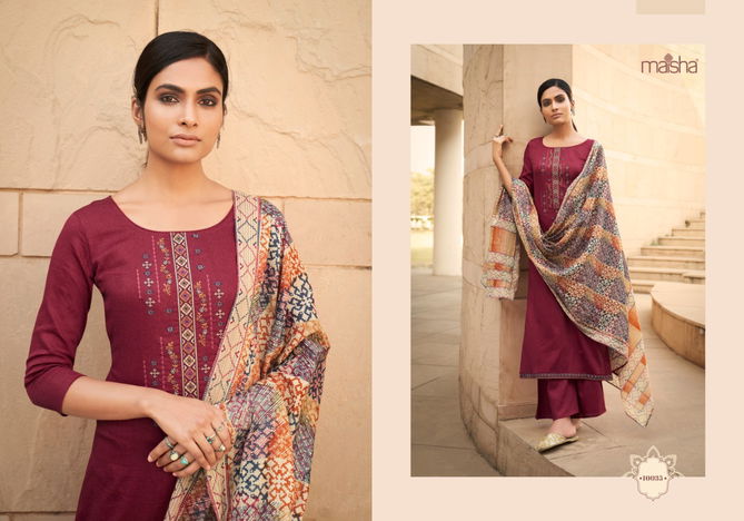 MAISHA IKAYA Fancy Designer Latest Festive Wear pure cotton print with cool looking embroidery work Salwar Suit Collection