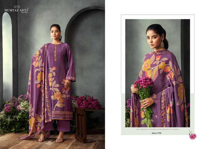 Saaj By Mumtaz Viscose Maslin Digital Dress Material Orders In India