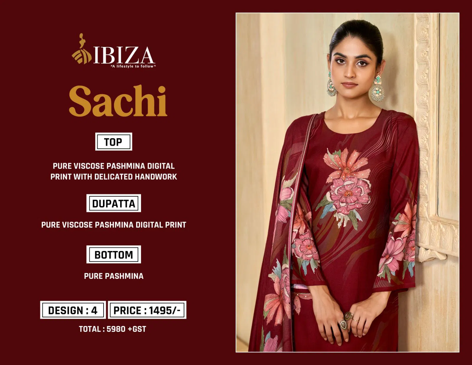 Sachi By Ibiza Pashmina Digital Printed Dress Material Orders In India