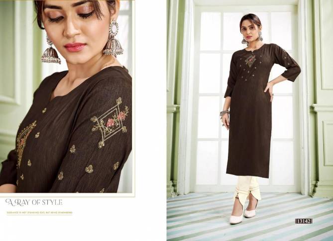 Kalaroop Janjar Designer Ethnic Wear Rayon New Designer Kurti Collection