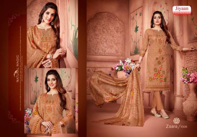 Jiyaan Zaara Fancy Designer Fancy Regular Casual Wear Printed Cotton Salwar Suit Collection
