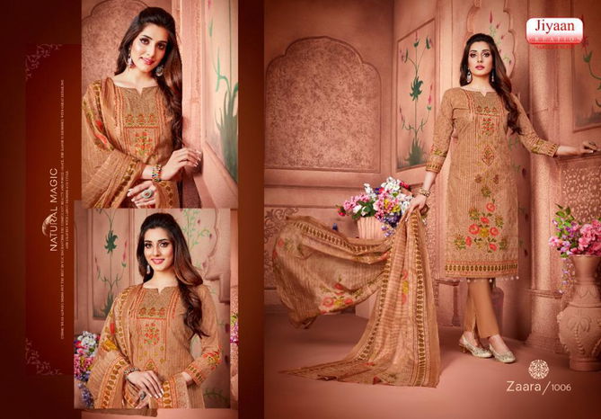 Jiyaan Zaara Fancy Designer Fancy Regular Casual Wear Printed Cotton Salwar Suit Collection
