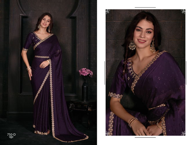 Mehek 750 A TO F Pure Satin Chiffon Party Wear Saree Wholesale Online