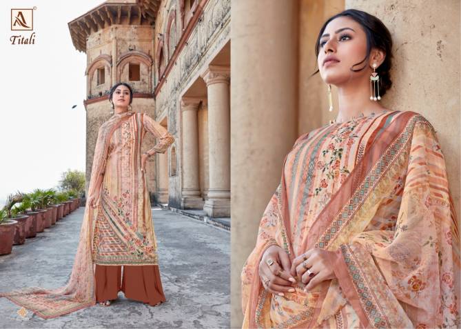 Alok Titali Ethinc Wear Designer Printed Jam Satin Salwar Kameez Collection
