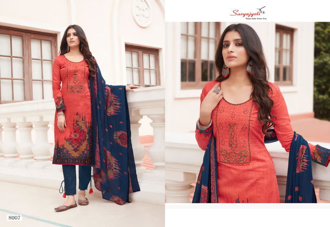 Suryajyoti Ziva 8 Latest Fancy Regular Wear Designer Satin Cotton Dress Material Collection
