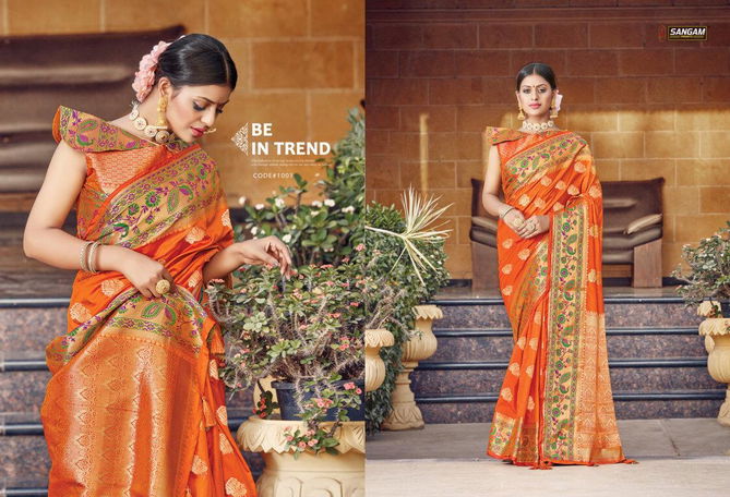  Sangam  Latest Fancy Designer Festive Wear Pure Silk Saree Collection 