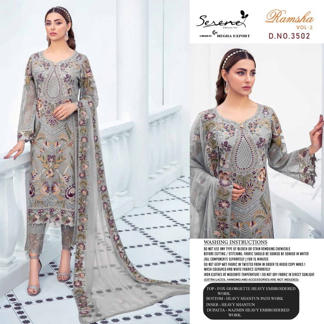 Serene Ramsha 2 Fancy Georgette Festive Wear Heavy Pakistani Salwar Kameez Collection