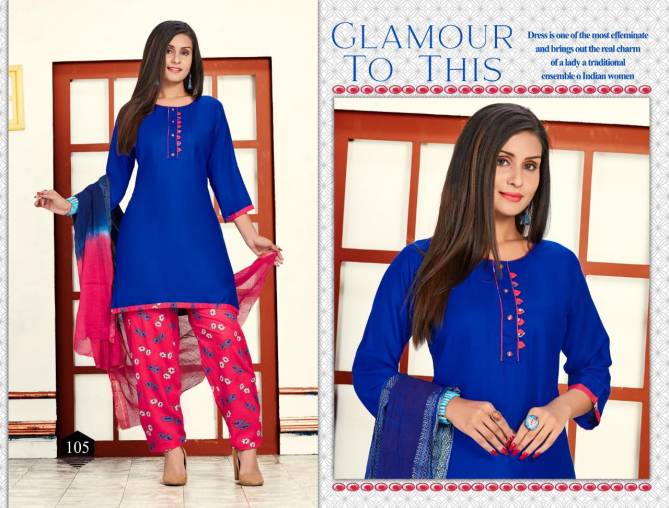 Faiza Latest Daily Wear Royal Collection Of Rayon Ready Made Salwar Suit With Cotton Dupatta 