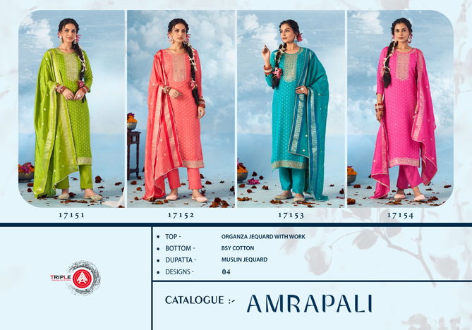 Amrapali By Triple Aaa Organza Surat Dress Material Wholesale Market