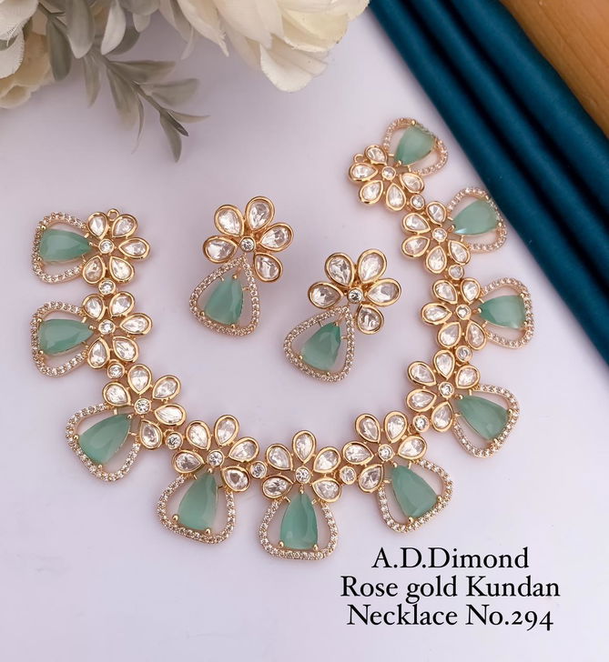 AD Rose Gold Kundan Wholesale Necklace Manufacturers