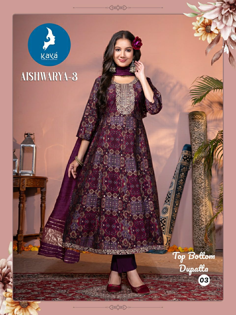 Aishwarya 3 By Kaya Printed Kurti With Bottom Dupatta Wholesale In India