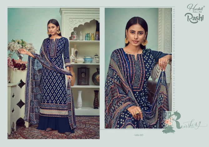 Harshit Rashi Viscose Latest Fancy Casual Wear Pure Viscose Rayon Digital Style Print with Swarovski Diamond Work Designer Dress Material Collection
