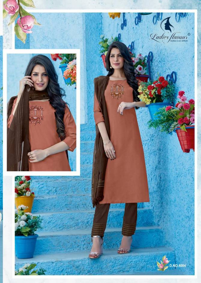 Ladies Flavour Saffron Ethnic Wear Viscose Ready Made Salwar Suit Collection
