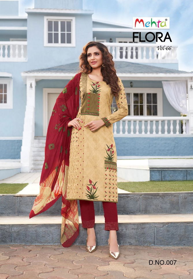 Mehta Flora 66 Latest fancy Regular Casual Wear Pure Cotton Printed Cotton Dress Material Collection
