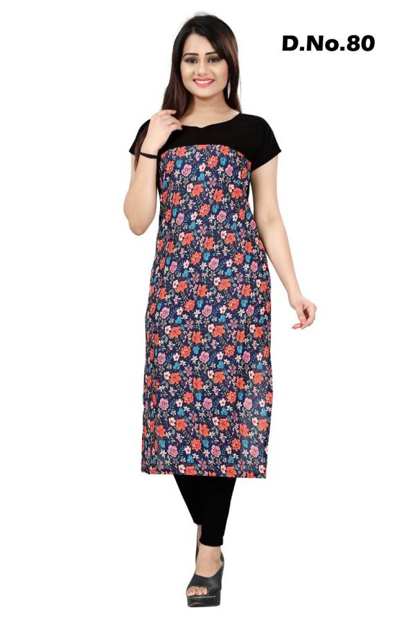 Latest Printed Casual Wear Crape Kurties Collection 