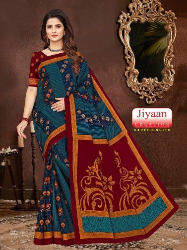 Jiyaan Priyanshi  Cotton Printed Designer Casual Daily Wear Saree Collection