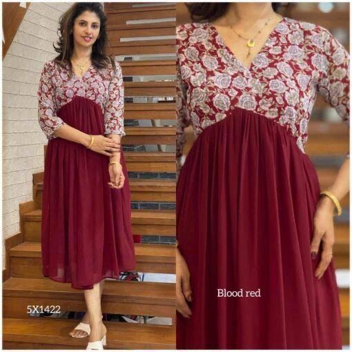 Fg Georgette With Linning With Digital Print Wholesale Kurtis Manufacturers